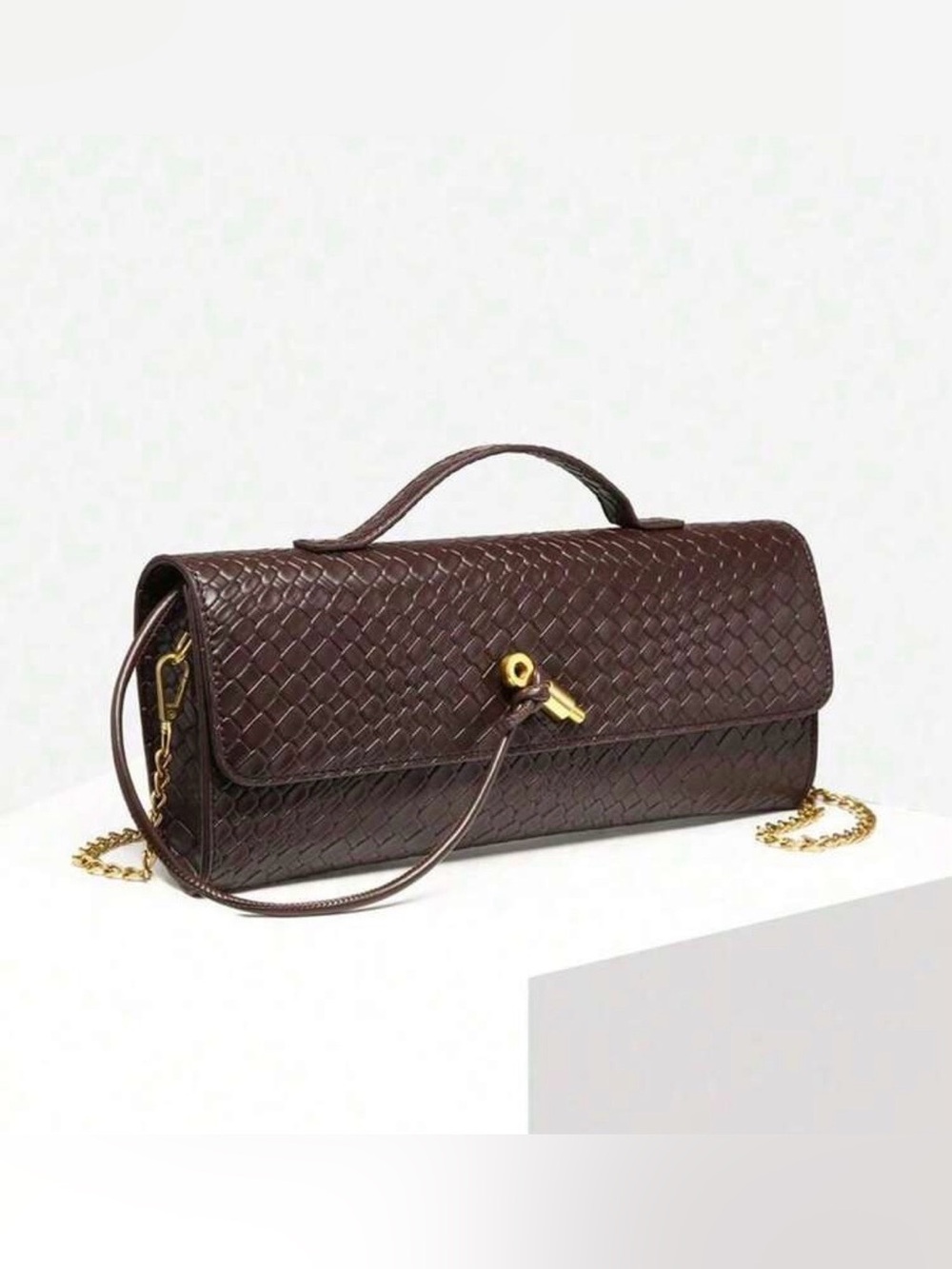 NWT Vegan Leather Bag chocolate Brown women’s handbag purse fall influencers